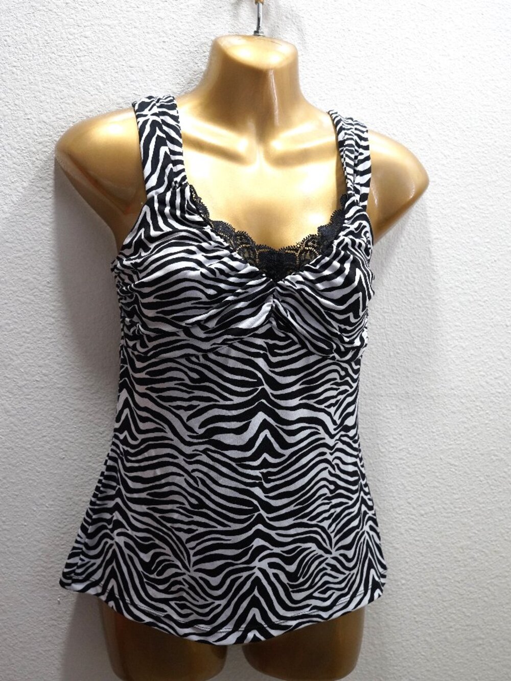 White House Black Market Zebra Empire Signature Knit Tank Top size S